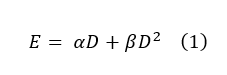 E=αD+βD2